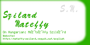 szilard mateffy business card